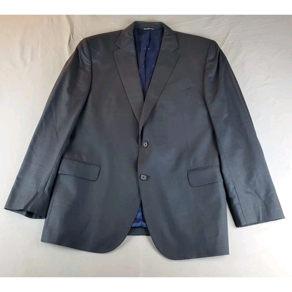 David Donahue Blazer Men 46 R Charcoal Marzotto Wool Super 150s Double Vented - Picture 4 of 16
